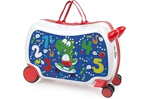 ITACA - Maleta Correpasillos. Maleta Niños con Ruedas, Maleta Infantil Niño, Maletas De Viaje, Maleta para Niños - Equipaje Ideal para Los Más Pequeños, Dino