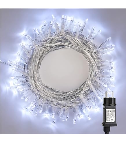 Guirlande Lumineuse LED 2016 - Blanc Froid - 11 M - Avec 8 Fonctions Et Puce De Mémoire - Pour Intérieur, Extérieur Et Décoration De Noël - Blanc