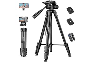 JOILCAN Statyw do telefonu iPhone 67 cali / 171 cm, odłączany 3-kierunkowy aluminiowy wysuwany statyw do aparatu z uchwytem na telefon i bezprzewodową migawką, statyw do smartfona do Samsung/Androida