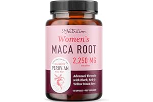 SMNUTRITION Maca Root Capsules for Women | Peruvian Maca 2250MG Extra Strength | Red, Black & Yellow Maca Pills with Black Pepper | Herbal Supplement to Support Energy, Hormone Balance, Menopause & Cycles