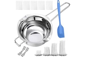 HJFH Bain Marie en Acier Inoxydable 304 Casserole Bain-marie avec Poignées 2 Becs pour de Cuisine Cuisson Pâtisserie La Chauffage du Lait du Beurre Ou du Chocolat Fromage Sucre Caramel Bougies (600ml)