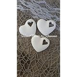 Vaquer Profumatori In Gesso A Forma Di Cuore – LD1092, Liscio Con Due Fori, 4x4 Cm, Confezione Da 24
