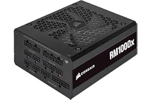 Corsair RM1000x 80 PLUS Gold Fully Modular ATX 1000 Watt Power Supply (135 mm Magnetic Levitation Fan, Wide Compatibility, Reliabile Japanese Capacitors, Extremely Fast Wake-from-Sleep) UK - Black