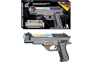 TACTIPRO Toy Gun for kids great for Police Costume accessories, Army Soldier Military fancy dress. This durable plastic toy Gun Pistol emits machine gun like combat sounds lights and vibration for hours of fun