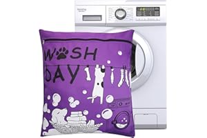 olyee Pet Laundry Bag 70 * 80cm for Washing Machine Petwear Wash Bag, Keep Your Washing Machine Free from Hair-Ideal for Dogs,Cats,Hamsters,Horses's Towels,Blankets,Toys(Purple)