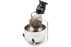 ELITE BEAUTY TOOLS & PRODUCTS Shaving Set Shaving Brush Set Traditional Men Shaving KIt fot Rich Lather Shave Brush Bristle Brush for Male Grooming, Barbers and Salon. Wet Shaving Brush Using Shaving Cream, Foam & Soap (Black)