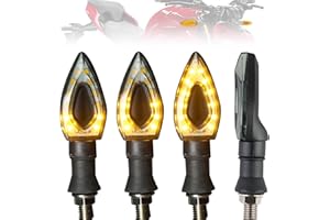 Jowfay 4 Indicatori di Direzione Frecce Moto, Lampeggiante Led Indicatori Segnale Luce Impermeabile 12v Universale Piccole Mini Plastiche per Moto Scooter Quad Cruiser Off Road Biciclette Elettriche