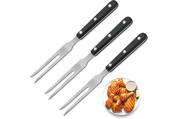 Hwtcjx 3 Pièces Fourchette à Viande, Fourchette à Découper, Fourchette de Chef, Fourchettes à Pot, 26.5 cm Fourchette à Viande en Acier Inoxydable avec Manche Long, pour Porc, Poulet, Boeuf, Barbecue