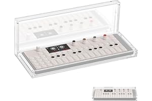 Geekria Przezroczysta akrylowa osłona na syntezator, magnetyczna osłona przeciwpyłowa, kompatybilna z Teenage Engineering OP-1 Field/OP-XY, przenośny syntezator (przezroczysty)