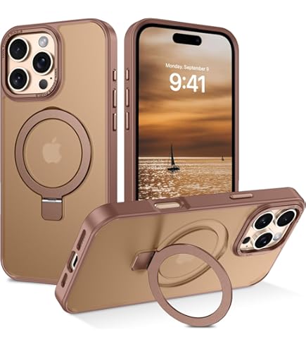 DYZI Custodia magnetica trasparente per iPhone 16 Pro Max, compatibile con MagSafe, sottile, antiurto, cover trasparente con forte magnete nero, blu, rosa, titanio naturale (nero