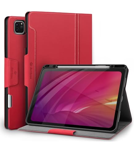 Echtleder Hülle Für IPad Pro 12,9 Zoll – Kompatibel Mit 6./5./4./3. Gen (2022–2018), Auto Sleep/Wake, Grau