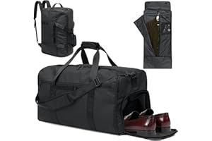 GARPROVM Reisetasche Anzugtasche, 4 in 1 Umwandelbar Kleidertaschen mit Schuhfach Abnehmbar Anzugsack Faltbar Handgepäck Rucksack, Wasserdicht Wochenende Kleidersack Tasche für Damen und Herren