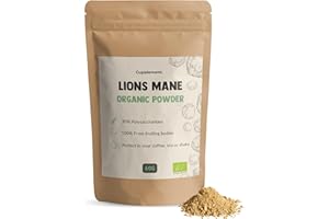 Cupplement - Lions Mane Powder 60 Grammes - Organic - Free Scoops - No Extract or Capsule - Supplement - Superfood - Mushroom - Champignon de Paris - Hericium Erinaceus - Powder- Dog & Cat