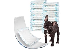 Pet Soft Dog Diaper Liners - 100 Count Disposable Dog Nappy Liners, Booster Pads for Male Female Dogs, Super Absorbent Dog Inserts Pads for Dog Nappies (Blue Bone, M-100)