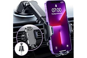 VANMASS 2026 BEST Car Phone Holder [Upgraded Suction & Clip] Rotatable Universal Mobile Phone Mount Dashboard Windscreen Vent Cradle, Van Stand Accessories for iPhone 17 Pro Max 16 15 14 13 12 Samsung
