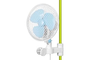 blessny oszillierender Zelt wachsen Clip-on-Lüfter für Mastmontage, 250 cm langes Kabel, kleiner wachsender Monkey-Lüfter für Hydroponik, 20 W, 2 Geschwindigkeiten, super leise Mit EU-Stecker
