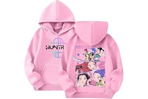 WOGOYO Sweats à Capuche Kpop D-Demons H-Hunters Merch pour Fille Imprimés Huntrix Huntr/X Rumi Mira Zoey Pull à Manches Longues Kpop Witch Hauts Décontractés Hoodie