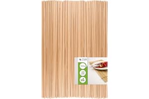 MCE-Commerce Lot de 100 baguettes rondes en bois de hêtre naturel, Ø 3 mm, longueur 40 cm, modélisme, bricolage, 3mm x 40cm