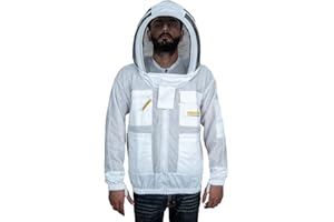 Rewon Gear Giacca Apicoltore 3 strati ventilata con Cappello Fantasia Maschera per uomini e donne Apicoltura Camiciotto protezione per professionale apicoltori