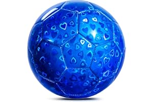 U&C Planet Fußball Größe 3 Kinderfußball Glitzerfußball mit Lasermuster - Fußball Kleinkind mit 32-Panel Design inkl. Handpumpe Soccerball für Kinder 3-8 Jahre