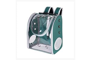 PETCUTE Mochila Transportín Gato,Mochila Transportín Perro Bien Ventilado con Correa de Seguridad Interior, Transparente Bolsa de Transporte para Gatos y Perros con Colchón Suave,Aerolínea Aprobada