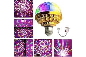 CHENRI LED Bunte rotierende Glühlampen, 360° Rotierende Discokugel Licht, LED Discolampe mit 6 Farben, RGB Partylicht Disco Licht mit Stecker, Bühnenlichter für Party, Disco, Bar