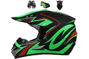 HELMYEZETT Motorradhelm Kinder, Fullface Downhill Motocross Helm, Jugend Crosshelm Helm Motorrad MTB Enduro Quad, Für Mountainbike MTB ATV Bergbuggy Sport Schutz, Mit Handschuhe Maske Brille