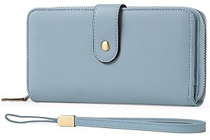 GAEKEAO Ladies Purse RFID Blocking Leather Large Capacit Women's Wallet with Multiple Card Slots and Zipper Pocket