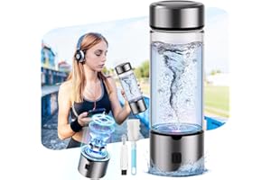 IUHFSIFS New Upgrade Hydrogen Water Bottle Generator 【 Double Super Hydrogen Content 3000PPB】 Hydro Water Bottle 【0 Chlorine & 0 Ozone & 0 Heavy Metals】 420ML 2 Brush