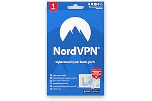 NordVPN Standard - Software di sicurezza informatica e VPN valido 1 anno | Blocca malware, link pericolosi e pubblicità | Proteggi le tue informazioni personali | Abbonamento | 6 Dispositivi