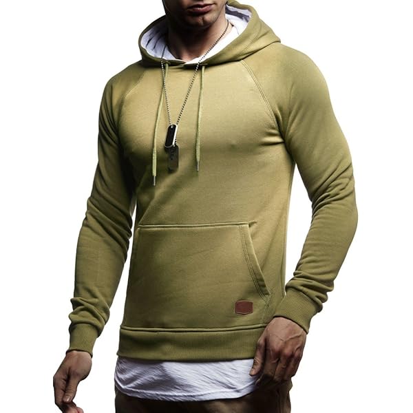 Leif Nelson Herren Hoodie Slim Fit - Kapuzenpullover Aus Baumwolle