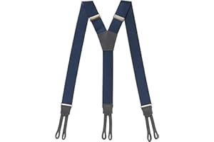 PIERROT Bretelles à Boutons Homme Larges Premium Made in France - Taille Unique Ajustable - Elastique Renforcé et Finitions en Cuir - Garantie à vie