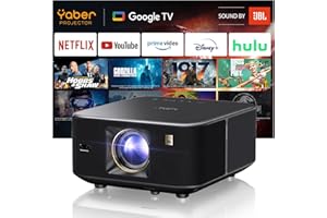 YABER PROJECTOR Videoprojecteur 1600 ANSI avec Son JBL, Yaber K3 Projecteur Video Google TV, 30W Haut-Parleurs, WiFi6 Bluetooth Retroprojecteur Auto Focus/Keystone, évitement d'objets et Adaptation à l'écran(Noir)