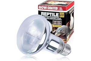 LUCKY HERP Reptile UVA UVB Heat Bulb, 80W E27 Turtle UV Heat Lamp, Vivarium D3 Basking Light Bulb for Reptile, Tortoise, Bearded Dragon and Amphibian