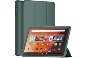 All-new 10 Tablet Case 10.1", Sonlaryin Smart Trifold Stand with Soft TPU Back Case for 10 Tablet, Auto Wake/Sleep, Incompatible with iPad - Dark Green