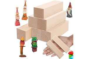 QUOHE Sculpture Sur Bois de Tilleul, 6 Pièces Blocs de Bois Balsa Bois Brut pour l'artisanat, Bloc de Sculpture Non Traité Sur Bois Naturel Doux pour Enfants Adultes Bricolage Artisanat 10 x 2,5 x 2,5 cm