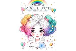 Kreatives Malbuch für Mädchen (ab 8 Jahre) - Das Geschenk für Kinder und Teenager: 50 entzückende Motive (Tiere, Pferde, verspielte Muster) zur Zen-inspirierten Beschäftigung