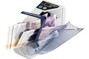 Safescan 2000 Portable Money Counting Machine - Counts Sorted Banknotes - Cash Counting Machine for on-the-go - Money Counter Machine - Suitable for the New King Charles Notes