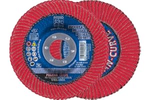 PFERD Polifan PFR 67344 Disco lamellare di tipo radiale Curve, ossido di ceramica, diametro 5", foro pergolato 7/8", 12200 giri/min, grana 60