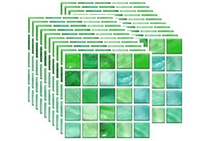 FBBULES 20PCS Mosaic Style Decorative Tile Stickers, Self Adhesive Wallpaper Waterproof Peel and Stick on Wall Glass Furniture for Kitchen Bathroom Room Transformation, Green (10x10cm/4x4inch)