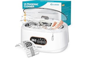 Gisaae Ultrasonic Cleaner, 48000Hz Jewellery Cleaner Glasses Cleaner 660ML Clean Pod Gifts for Women Cleaning Set with Watch Stand for Jewelry Necklace Ring Glasses Watch Denture