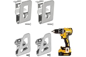 ERIOSCAR 4Pcs Electric Belt Clip Hooks, 2Pcs For DeWalt 18V 20V Drill Driver, 2Pcs For Milwaukee Belt Clip Replacement Parts Stainless Steel, Compatible With DCD780 & DCD785C2, For Power Tools with 4 Screws
