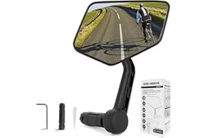Txeouse Specchietto Retrovisore Bici,Specchietto Bici,HD Specchio Convesso,360° Girevole Regolabile Specchietti Bici per MTB,Bici Elettrica Monopattino Manubrio 15-20 mm (Giusto)