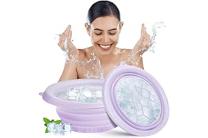 Kabwea Silicone Face Ice Bath Bowl for Cold Therapy, Facial Ice Bowl with Built-in Ice Tray, Shrinking, Ice Bath, Ice Bath (Purple)