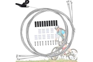 LANKAI Câble de Dérailleur Avec de Capuchons, Kit de Vtt Cable Derailleur, Avant Arrière Fil Cable Vitesse Vélo, Vélo Universel Câble de Dérailleur, Vélo de Route, Vtt Remplacement Et Réparation Quotidiens
