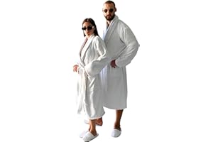 Westlane Linens 100% Egyptian Cotton Terry Toweling Bathrobe with Slippers Hotel & Spa Quality Unisex Dressing Gown Bath Robes for Men & Women