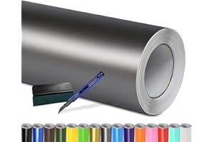 Folindo® Autofolie Grau Matt (15€/m²) | 100 x 152 cm | + Rakel & Cutter | Selbstklebende Luftkanal Folie zur Auto Folierung | Blasenfrei