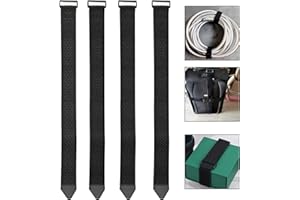 REALJOY 4 cinghie con chiusura in velcro, 60 cm x 5 cm, fasce elastiche in velcro con fibbia, cinghie elastiche extra large, fascette in velcro per cavi di prolunga, tubi per bicicletta, garage