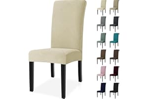 ‎YSTYLE Ystyle Stretch Stuhlhussen 6er Set, Stuhlbezug Elastisch Abnehmbarer Waschbarer, Universal Hussen Für Stühle, Stuhlbezüge Chair Cover Für Hotel Bankett Küche Restaurant Hochzeit Party, Beige