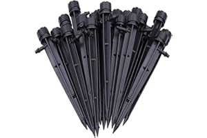 Hydrogarden 50 Piezas Mangueras de 4/7 mm Kit de Irrigación Ajustable de 360 Grados para Jardines Invernadero y Lechos de Flores Sistema de Irrigación Riego por Goteo para Jardín